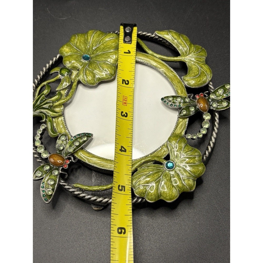 Dragonfly/ Flowers Crystal Rhinestones/Melissa&Louise Metal Picture Frame Decor - Picture 15 of 16